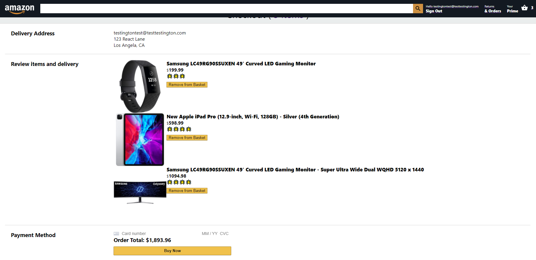 Amazon Clone Checkout